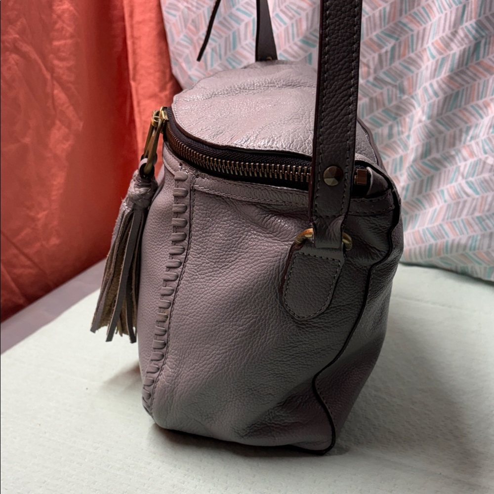 orYANY Dusty Grey Leather Tassel Crossbody Bag - Picture 7 of 11